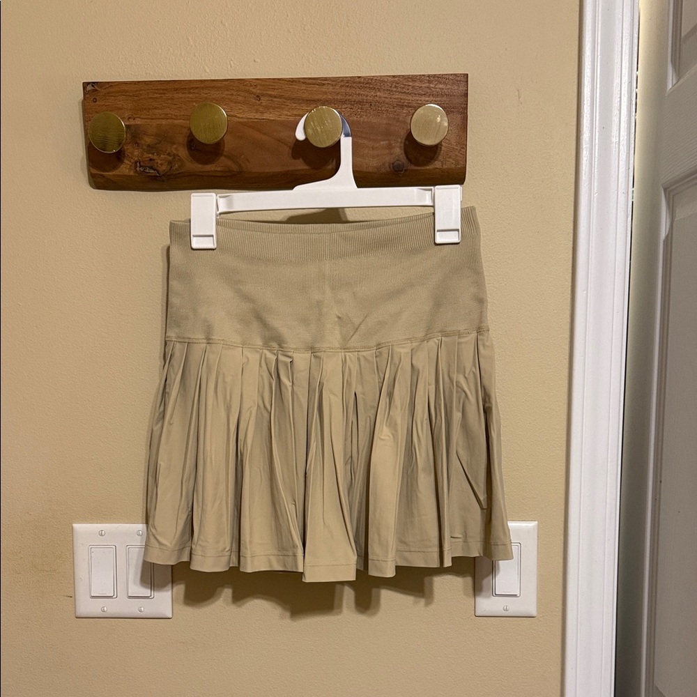 Wilson Tan Pleated Mini Skirt